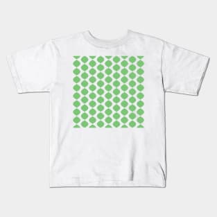 Mid Century Modern Retro 60s Waves Pattern  (Yellow Green Light) Kids T-Shirt